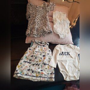 Bundle of 12 18 monthd baby  olorful Patterned Dress and onesie  all 100  otton